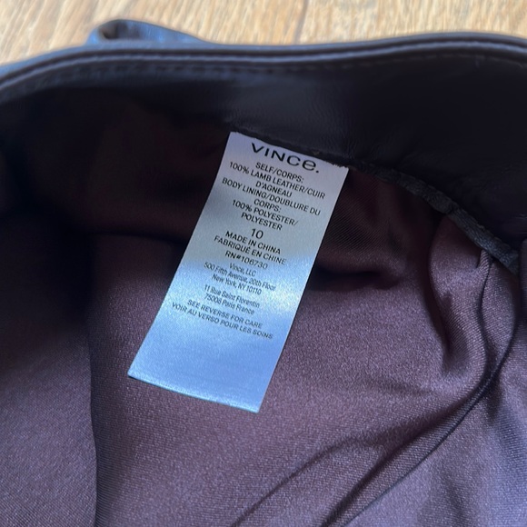 NWOT VINCE Leather flared pants- extremely soft!!! - Picture 15 of 16